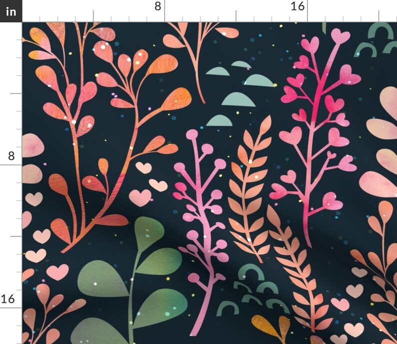 Set of 2 Love Hearts Plants Nature Cloth Napkins by Spoonflower Valentine Flowers Dinner Napkins - Where Love Grows by ceciliamok