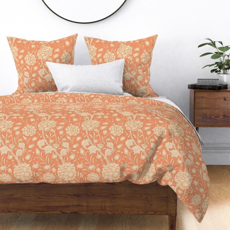 Vintage Style Duvet Cover Morris Wild Tulip Orange by Etsy
