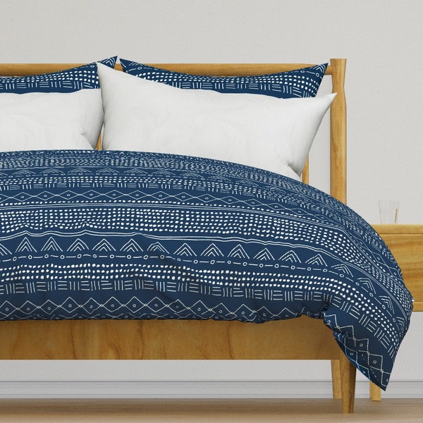 Mudcloth Bedding - Minimal Abstract Indian Summer by littlesmilemakers - Bohemian Cotton Sateen Duvet Cover OR Pillow Shams by Spoonflower