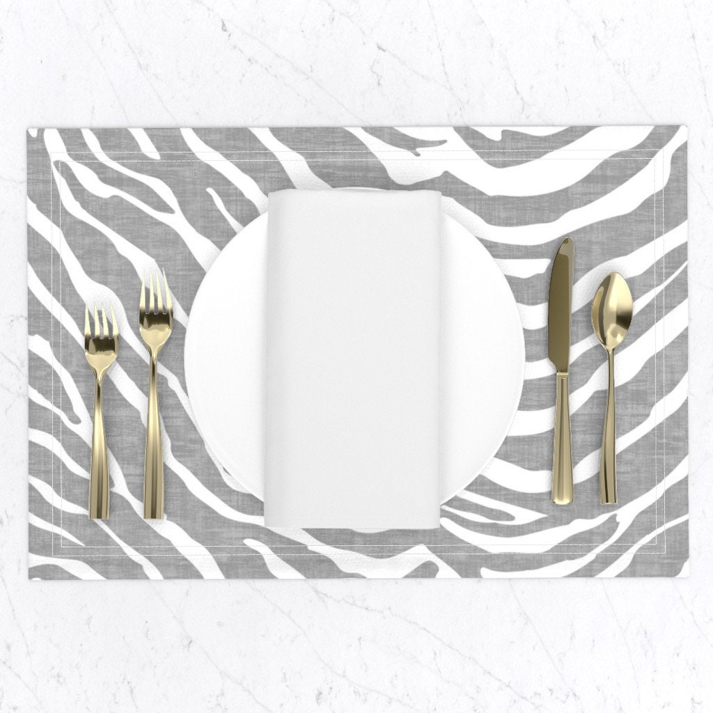 Animal Print Placemats set of 2 Zebra Texture by Kimsa Etsy