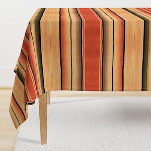 Western Rustic Tablecloth - Saltillo Stripe by danuta_tomzynski - Mexican Inspired Cowboy Ranch Cotton Sateen Tablecloth by Spoonflower