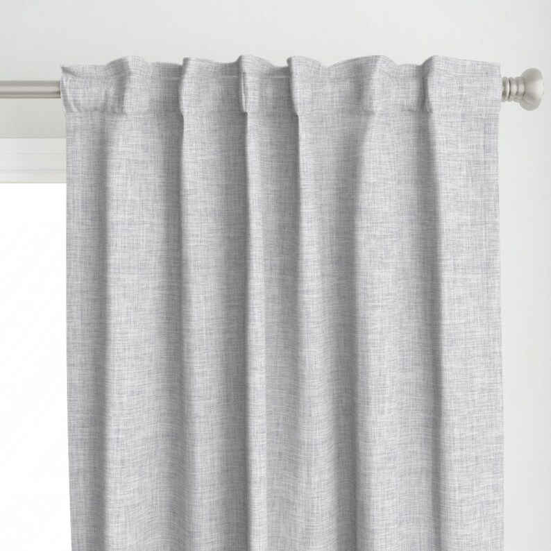 Gray Linen Look Curtain Panel Cloud Linen by Ivieclothco Etsy