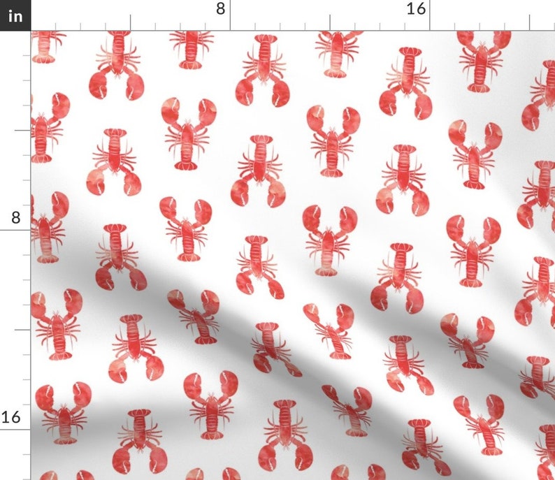 Modern Nautical Red And White Cotton Sateen Table Runner by Spoonflower Lobster Table Runner Red Lobster Fabric by littlearrowdesign