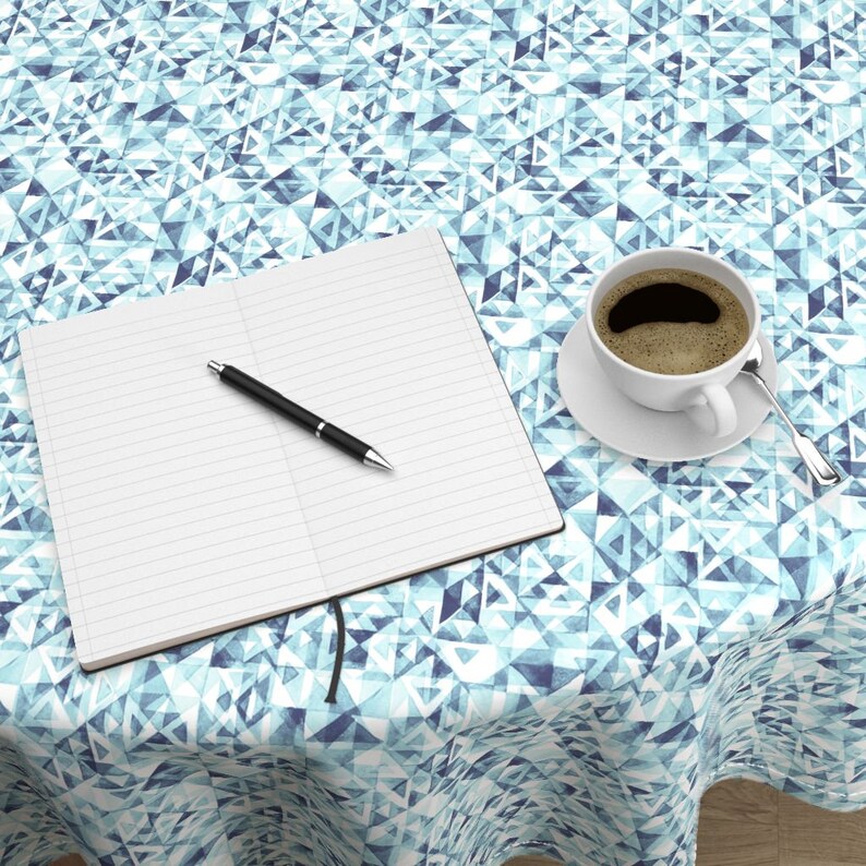Geometric Round Tablecloth Watercolor Triangles by elizabethatlas Watercolor Abstract Cotton Sateen Circle Tablecloth by Spoonflower