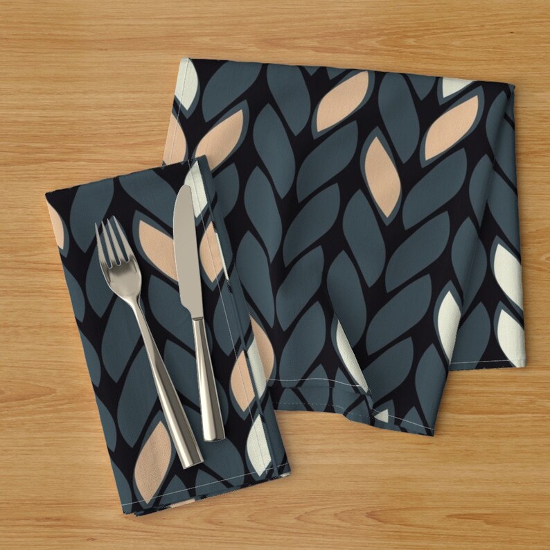 Purl Knit Needles Texture Knit Cloth Napkins by Spoonflower - Knitting by caro-nika Yarn Dinner Napkins Set of 2