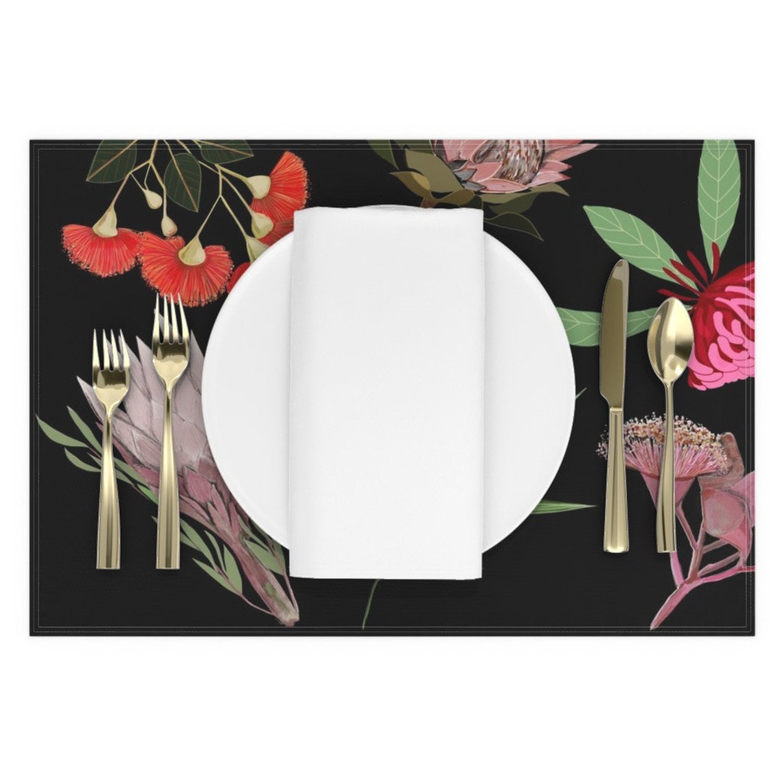 Floral Placemats Set of 2 Australian Native Flowers by Etsy