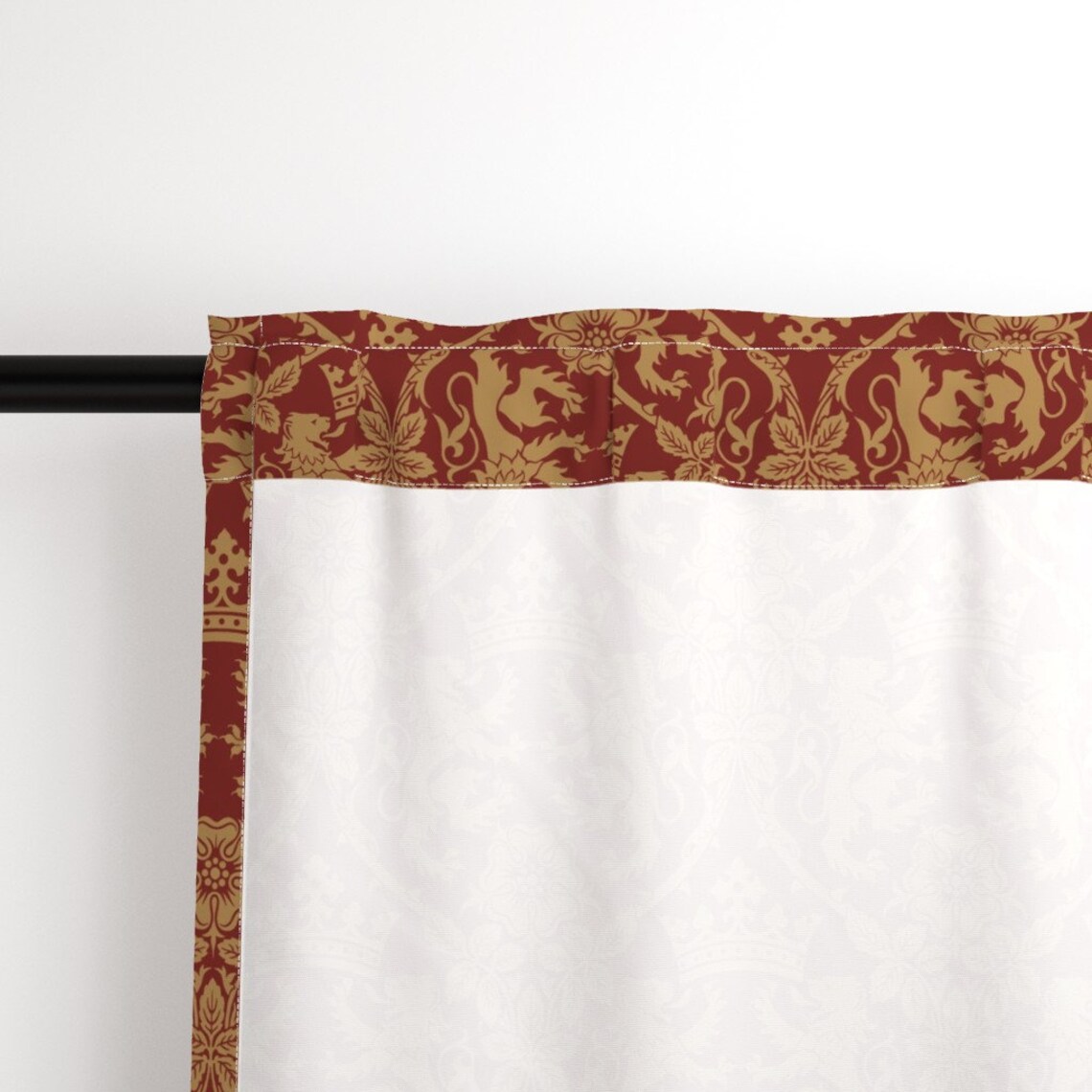 Curtain Renaisance Medieval Lion Curtain Panel - Royal Egal Victorian Gothic Renaissance ...