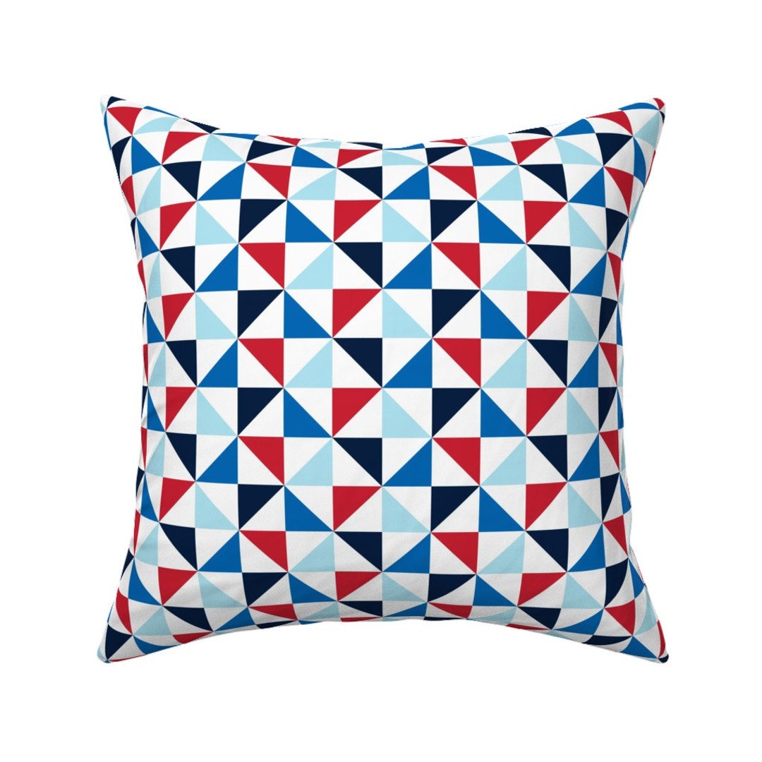 Red White and Blue Throw Pillow Pinwheels by Misstiina Etsy