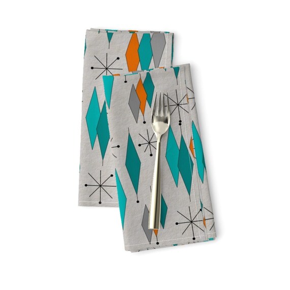 Mid Century Modern Vintage Retro Cotton Dinner Napkins by Roostery Set of 2