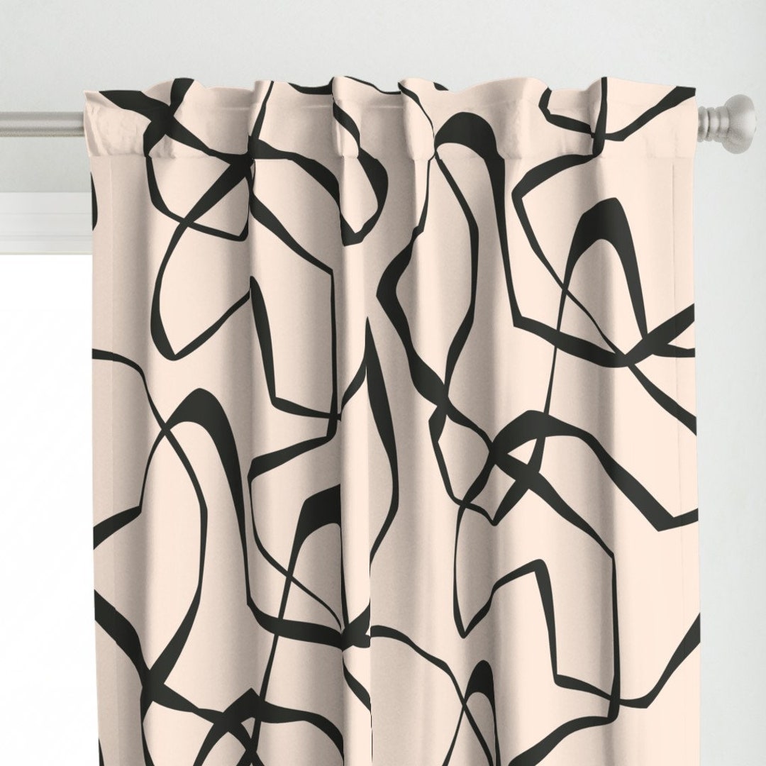Imperfect Line Curtain Panel Japandi by House_of_may Large Scale