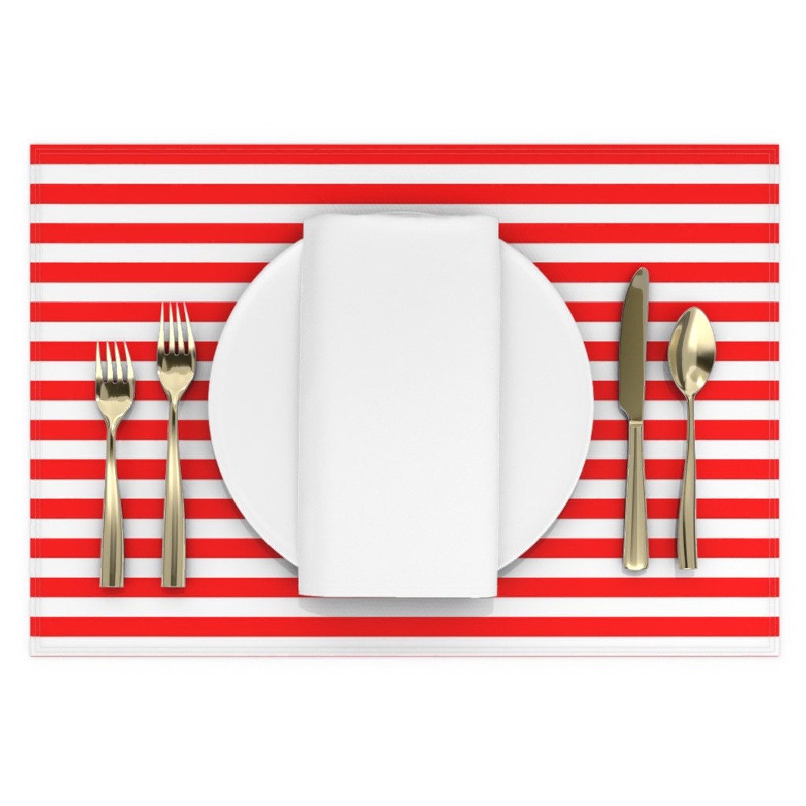 July 4th Placemats set of 2 Red and White Stripes by Etsy