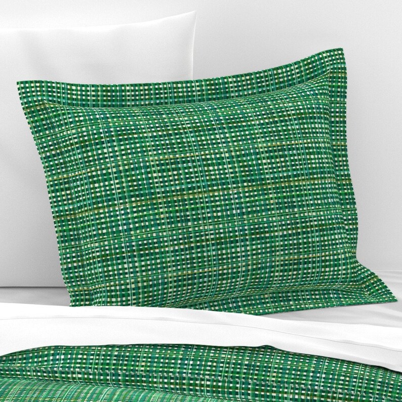 Holiday Pillow Sham Nol Plaid Green by Nouveau_bohemian Etsy