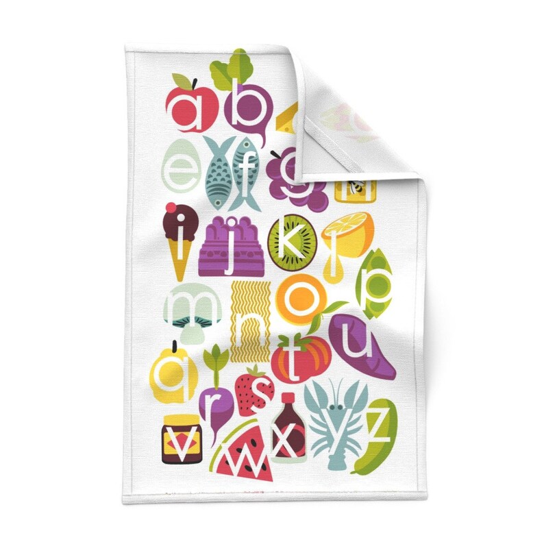 Alphabet Tea Towel Abc Kitchen Tea Towel by cjldesigns Tea Towel Education Abc Letters Linen Cotton Canvas Tea Towel by Spoonflower