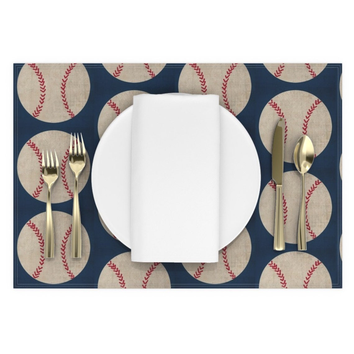 Baseball Placemats Set of 2 Baseball Vintage Navy by Etsy