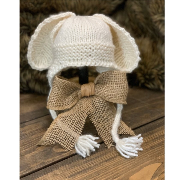 KNITTING PATTERN - Little Bunny Hat - Warm Winter Hat for Child - Sizes Newborn to 5 years
