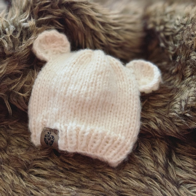 KNIT PATTERN Baby Bear Hat Baby Bear Beanie Baby Winter image 4