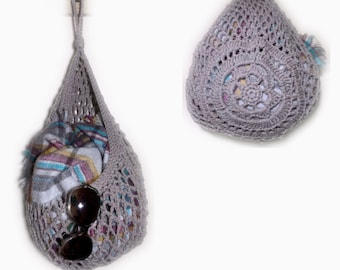 CROCHET PATTERN - Teardrop Hanging Basket - Storage - For the Home - Organization