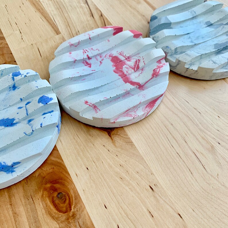 Marbled Concrete Soap Dish Round Soap Dish Concrete Etsy