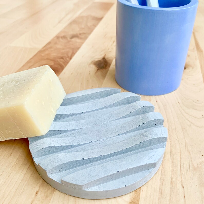 Grey concrete soap dish round soap dish concrete soapdish Etsy