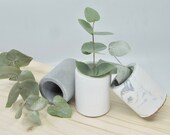 Mini concrete pots trio, set of 3 mini concrete vessels, succulent planters, cactus pots