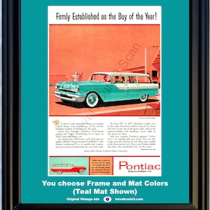 1955 Pontiac Chieftain 870 Vintage Ad 55 4 Door Station Wagon Safari Twin Streak Strato *You Choose Frame-Mat Colors-Free USA S&H*