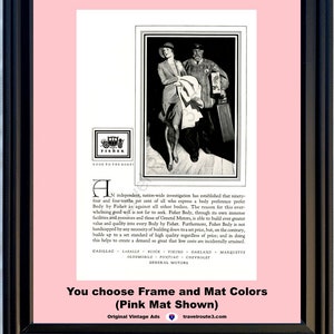 Nadwozie z 1929 r. firmy Fisher Vintage Ad General Motors GM LaSalle Viking Oakland Marquette Chevrolet Spójrz na 29 *Wybierasz kolory ramek i mat*