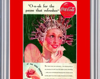 コカ・コーラ　ビンテージ　ポスター　40s 1946年コカコーラクリスマス広告 - コーラ /ヴィンテージ広告