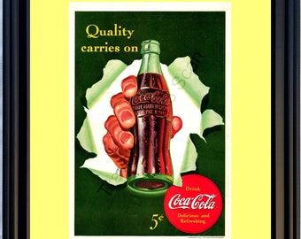 1942年 第二次世界大戦 コカコーラ ヴィンテージ広告 コーラボトル