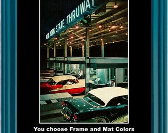 1956 Buick Special 1955 Oldsmobile Olds New York State Thruway Vintage Magazine Article Tollway Highway 56 55 *You Choose Frame-Mat Colors*