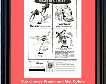 1942 Ethyl Thomas Lawrence Ann Vintage Ad What's in a Name Meaning