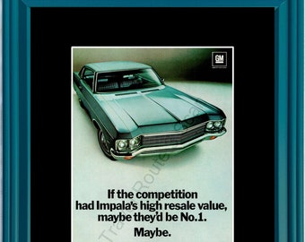 1970 Chevrolet Chevy Impala Vintage Ad 2 Door Hardtop High Resale Value Putting You First Keeps Us First 70 *You Choose Frame-Mat Colors*