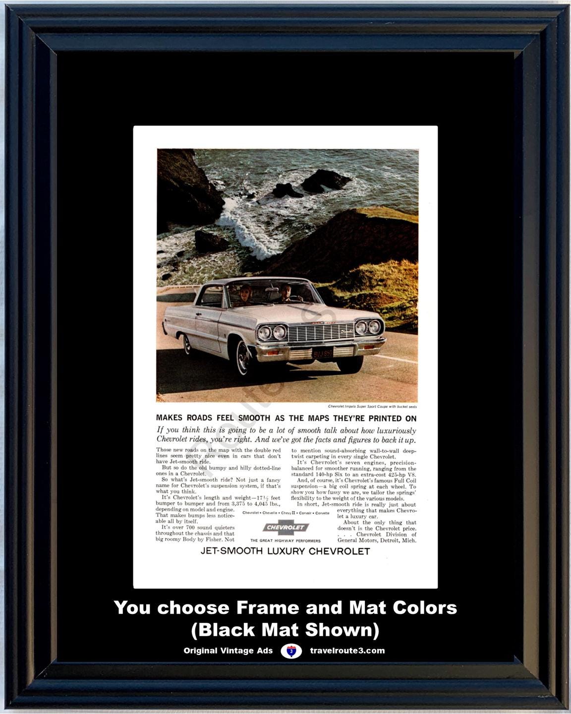 1964 Chevrolet Chevy Impala SS Vintage Print Ad Super Sport Coupe