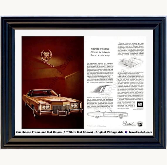 1971 Cadillac Eldorado Framed ORIGINAL Vintage Ad - Garage Office