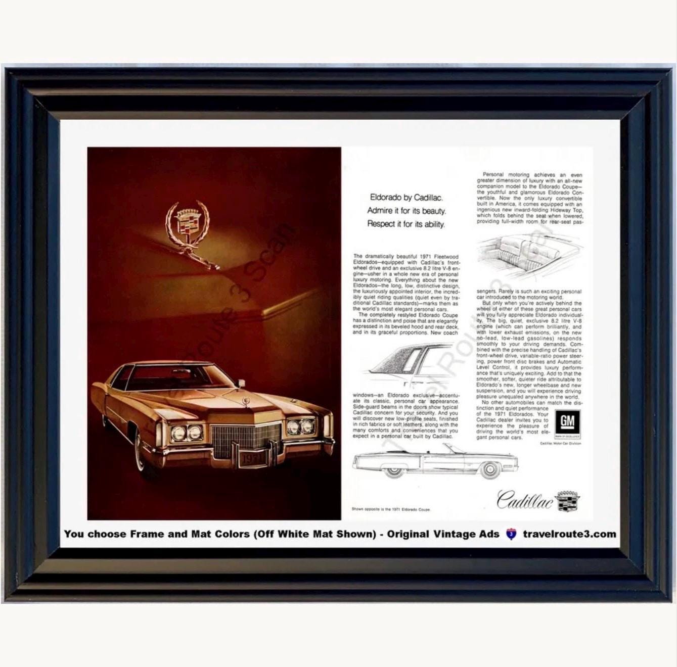1971 Cadillac Eldorado Framed ORIGINAL Vintage Ad - Garage Office