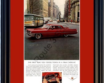 1964年式キャデラック フラットアイアン ヴィンテージプリント広告