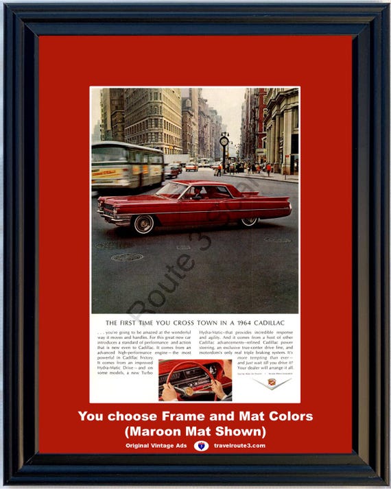 1964年式キャデラック フラットアイアン ヴィンテージプリント広告