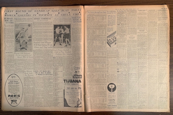 March 21st 21 1922 100 Year Old Newspaper Vintage Advertisements