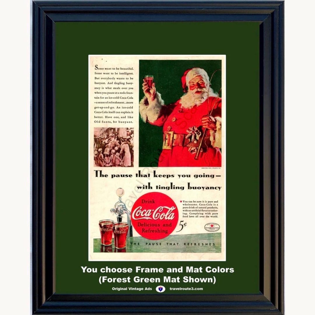 1934 Coca Cola Christmas Santa Claus Vintage Ad Soda Fountain