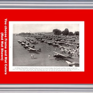 1943 WW2 MIMichigan Air Patrol Vintage Druck Zweiter Weltkrieg 2 Flugzeuge Flugzeuge 43 * Sie wählen Rahmen-Mat-Farben *