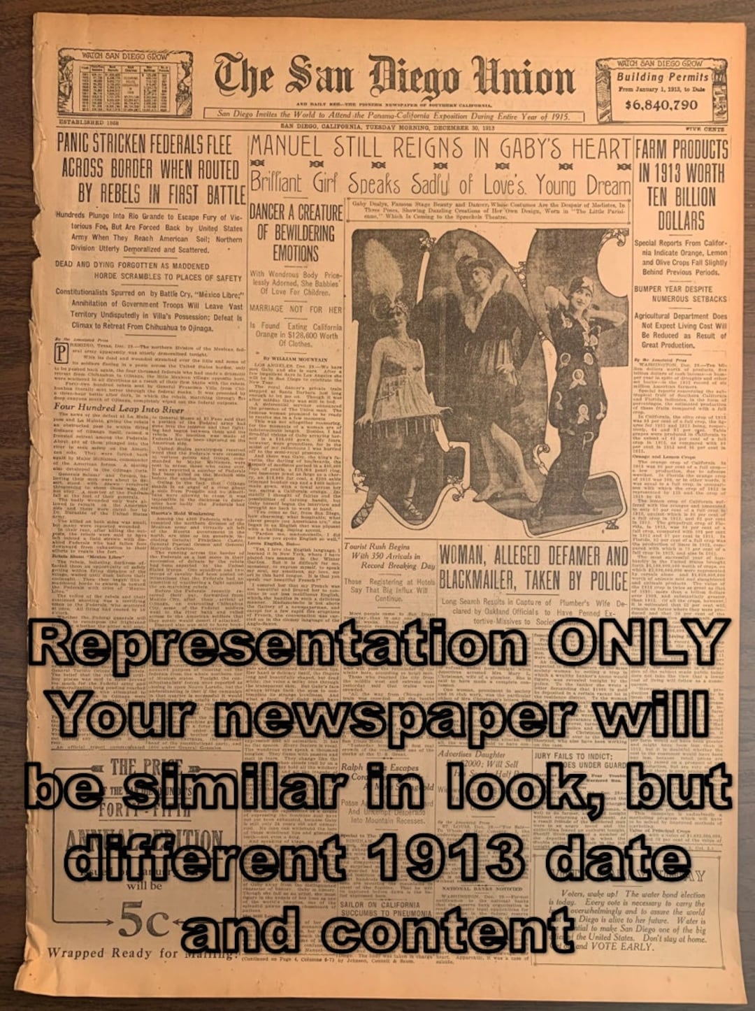Random 1913 100+ Year Old Newspaper Vintage Advertisements Ads