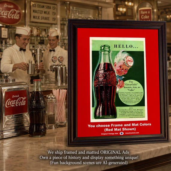 1942 Coca Cola Coke Framed ORIGINAL Vintage Ad - Nickname