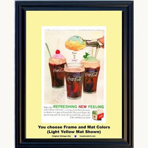 1961 Coca Cola Ice Cream Float Framed ORIGINAL Vintage Ad - Refreshing Ice Cold Drink Have a Coke 61 *You Choose Frame-Mat Colors*