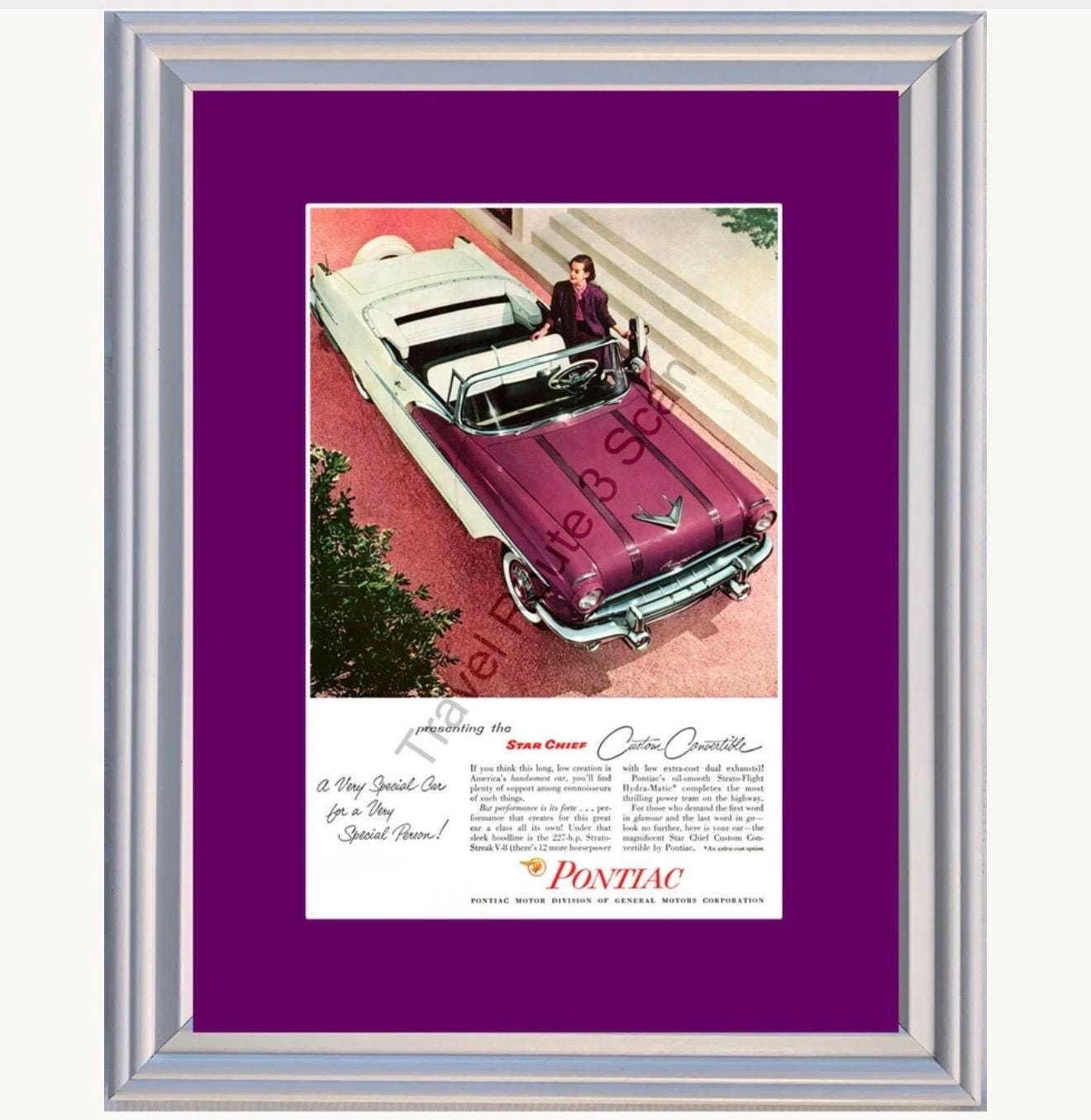1956 Pontiac Star Chief Custom Framed ORIGINAL Vintage Ad - 56
