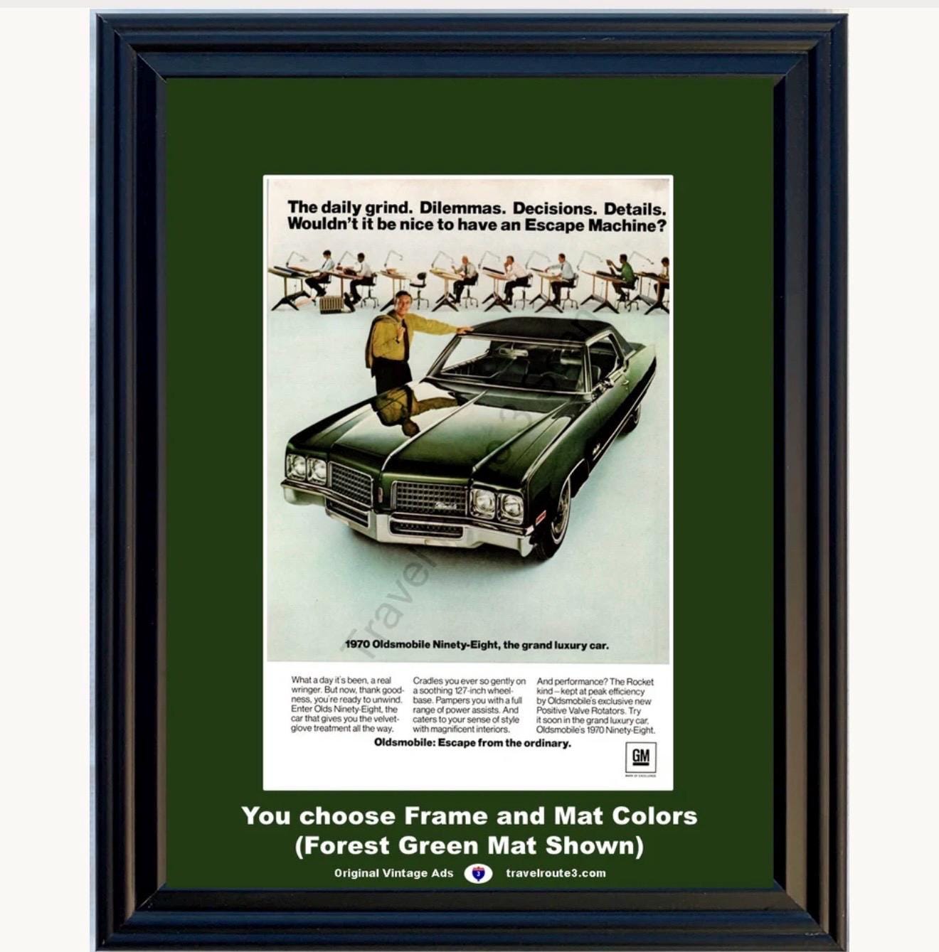 1970 Oldsmobile Ninety Eight Framed ORIGINAL Vintage Ad - 70 Olds