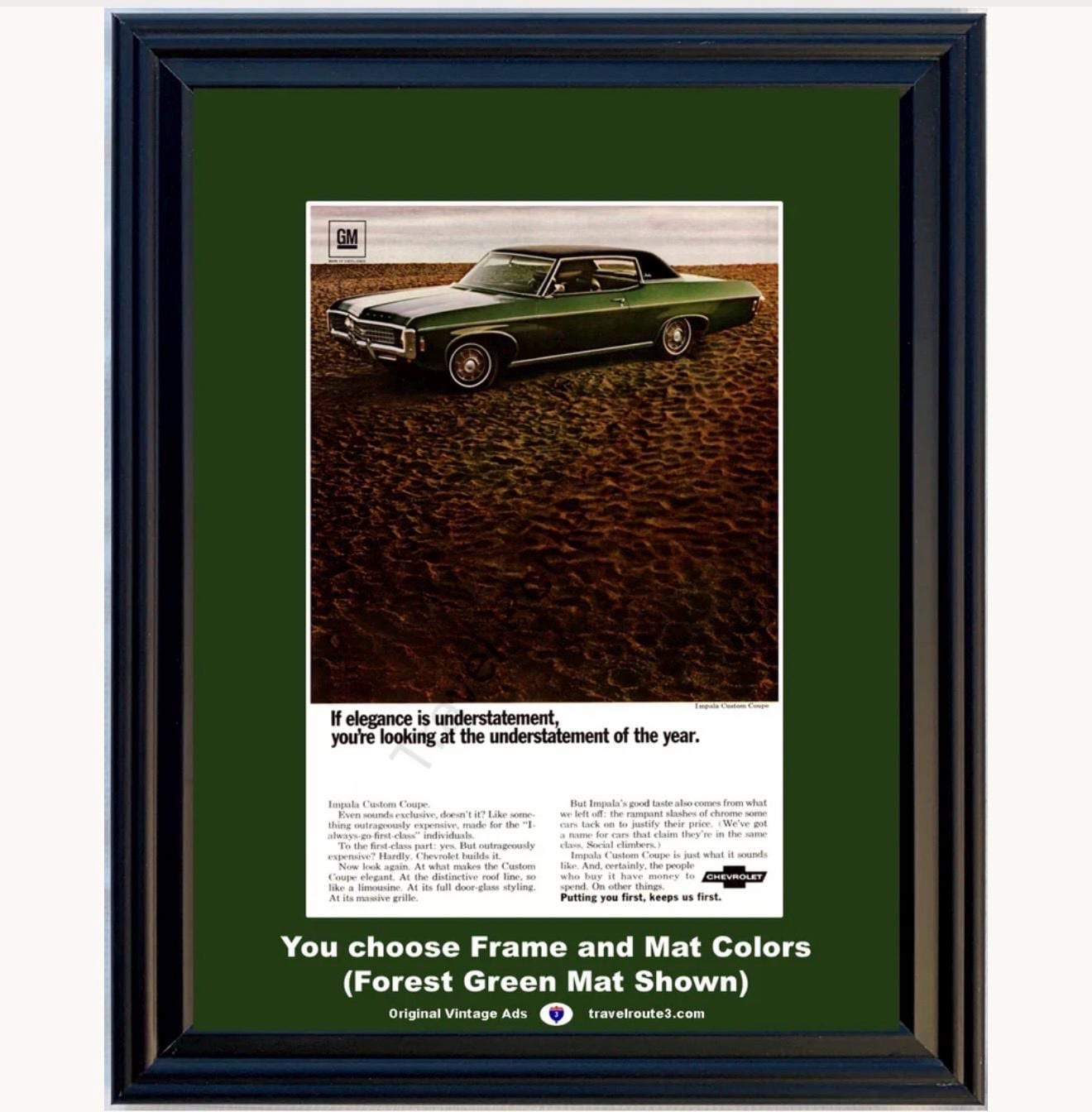 1969 Chevrolet Impala Framed ORIGINAL Vintage Ad - 69 Custom Coupe