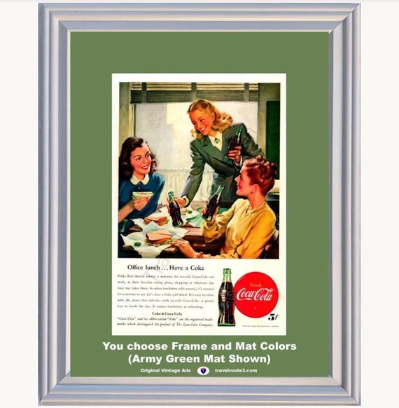 1947 Coca Cola Office Lunch Framed ORIGINAL Vintage Ad - Have a