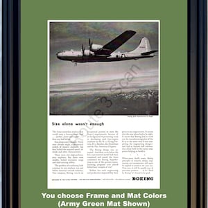 1944 WW2 Boeing B-29 Superfortress Vintage Print Ad B29 Army Bomber Plane Airplane WWII World War 2 II 44 *You Choose Frame-Mat Colors*