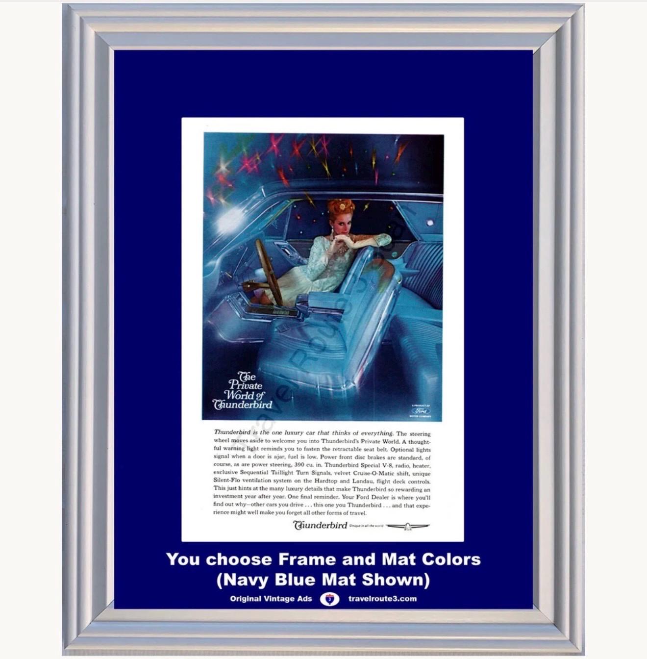コレクション A merican THUNDERBIRD vintage 1965 Ford Thunderbird Vintage Framed ORIGINAL Ad -tbird T-bird