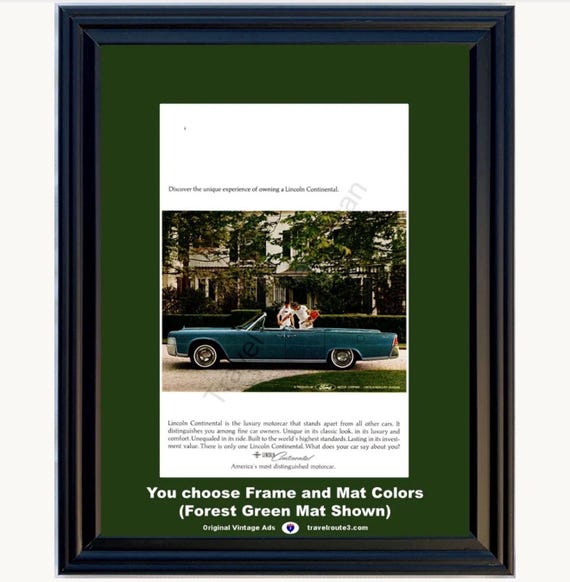 1965 Lincoln Continental Convertible Framed ORIGINAL Vintage Ad