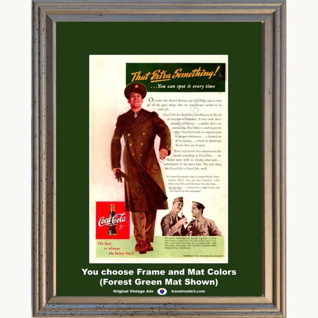 1943 Coca Cola WWII WW2 Vintage Ad Army Soldiers Coke the Real